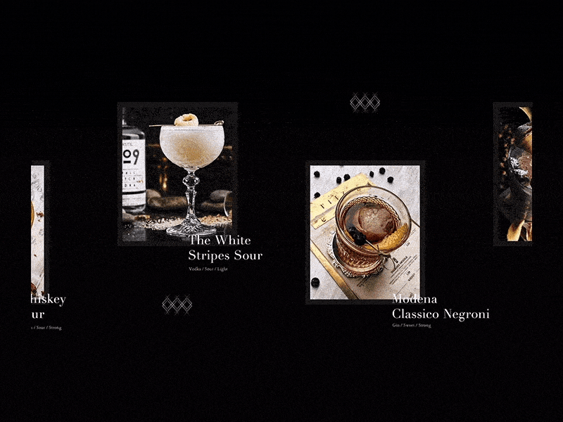 The Fitz: Part 3 animation bar black cocktails dark drink loading motion restaurant ui venue web