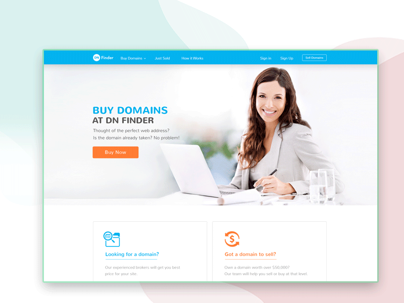 Dn Finder Domains Landing Page art direction branding graphic design landing page ui design user interface ux webdesign website wordpress