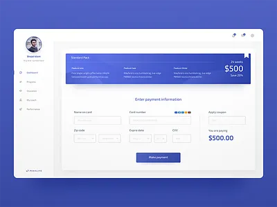 Program details and payment section dashboard design dashboard ui payment ux design web app web design