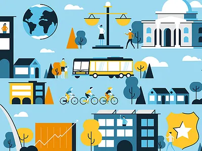 Public Health and Social Justice character city college flat health housing illustration justice line public social