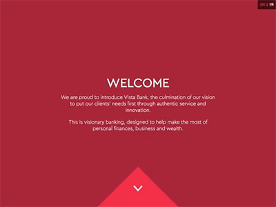 Vista Bank Coming Soon Holding Page africa animation bank businwess financial flat full background investment parallax responsive services website