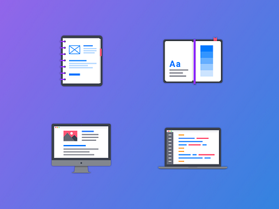 Illustration Style Exploration 02 - Pixack branding icons illustration minimal multicolor redesign ui ux web
