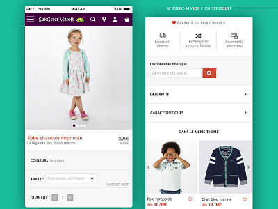 Fiche produit - Sergent Major Mobile design fiche major mobile produit sergent ui ux refonte