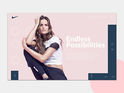 Nike Woman landing page colour design landing page nike pink south africa ui ux