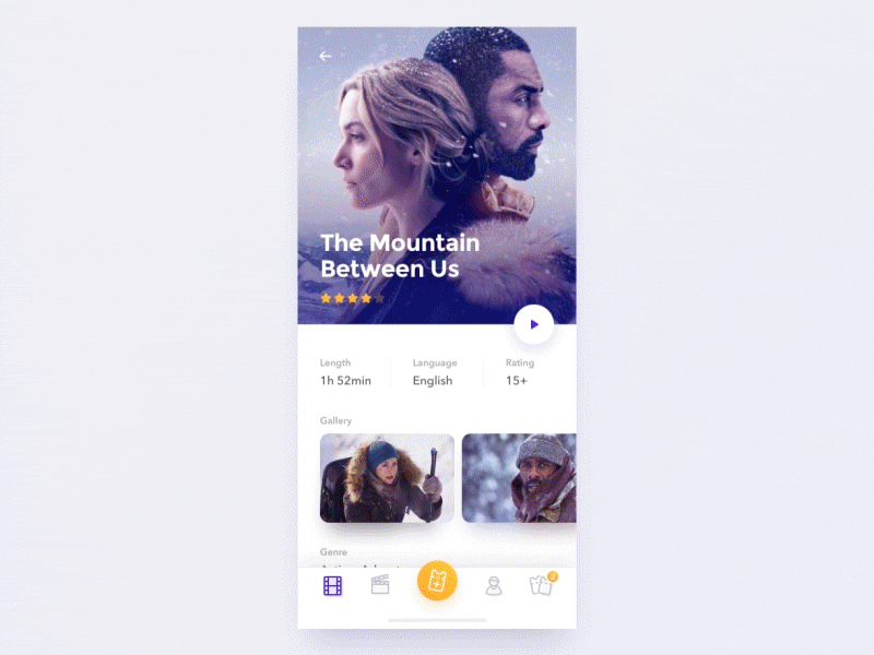 Cinema app animation animation app cinema concept gif iphone movie principle sketch ui ux x