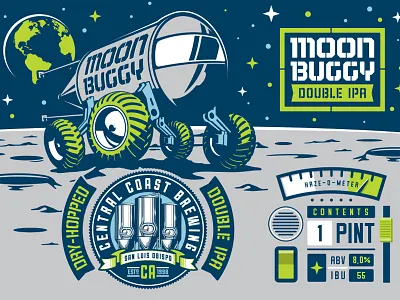 Moonbuggy DIPA beer haze illustration