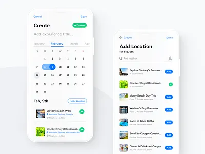 Travel app #2 app calendar clean ios iphone light travel ui white