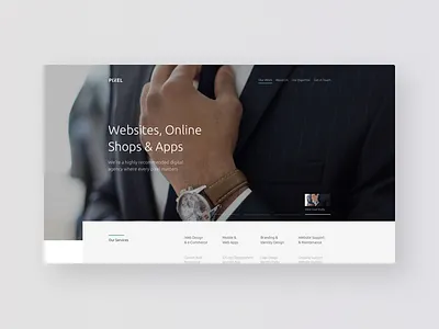 Landing Page Explorations clean design flat header landing website