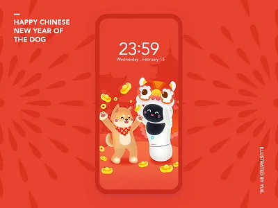 Happy Chinese New Year! ai color illustration sticker vector