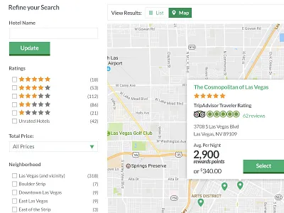 Search Results Location Based application desktop interactive mobile ota responsive travel ui ux ux design