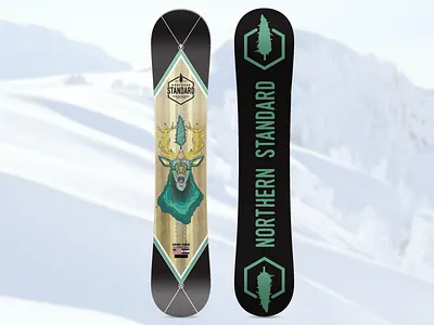NS Snowboard bud colorado elk illustration snowboard