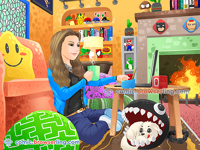 There's no place like 127.0.0.1 browserling comic cozy geek room girl cave home home sweet home localhost man cave nerd room
