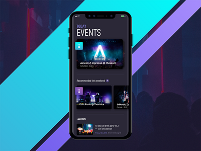 Events mobile app app art direction dark event ios iphone mobile nightlife ui ux