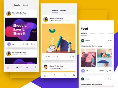 iPhone X - Feed screen app feed interaction design ios ios11 iphone iphonex minimal mobile social ui ux