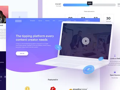 Cryptocurrency Landing Page bitcoin crypto cryptocurrency finance fintech landing page expert mockup web design