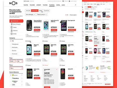 NOS Mobile Store e commerce mobile telecom ui user experience user interface ux website