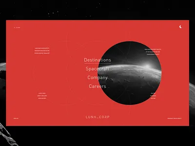 LUNA_CORP - Menu design interface planet space ui ux xd