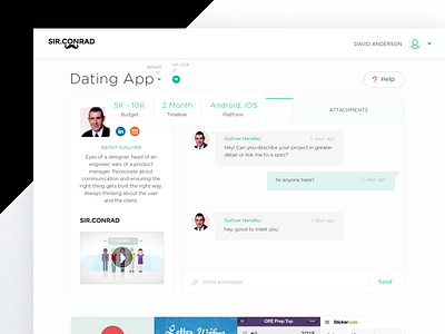 Project chat dashboard chat clean dashboard helpdesk minimal online support ui ux web app