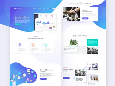 Landing page design blog card clean design dribbble gradient invitation landing testimonial ui web website