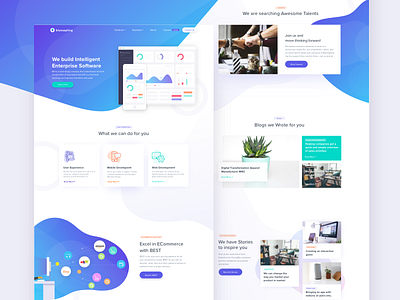 Landing page design blog card clean design dribbble gradient invitation landing testimonial ui web website