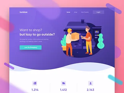 tumbas Landing Page Exploration courier delivery home page illustration landing page package service shipment shopping ui