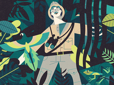 Explorer animals character cover digital editorial explorer illustration jungle magazine nature