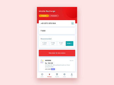 Vodafone Mobile Recharge app application data graphic interface internet mobile recharge ui user ux vodafone