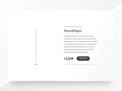 DentiPique - Premium Toothpick 360 card expensive premium price product toothpick white