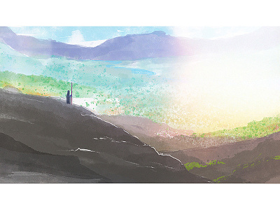 Deuteronomy bible digital moses painting promised land watercolor