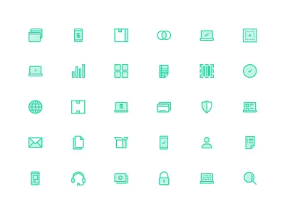 Ultracart Icons box ecommerce flat icons laptop phone shipping simple