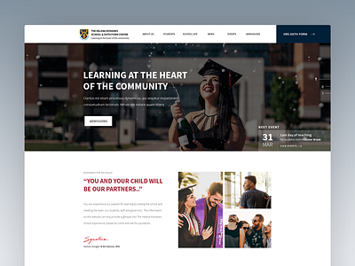 School Homepage education school ui ux web design