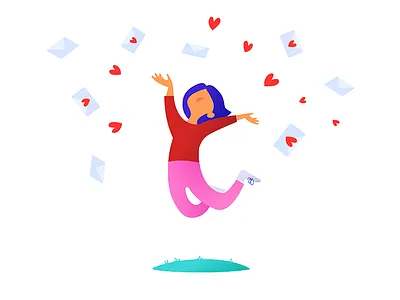 Happy Valentine's Day! 💖 card character color girl heart illo illustration love valentine valentines day