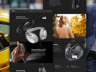 Bose QuietComfort Product Page Redesign dark landing music page product responsive ui ux web website