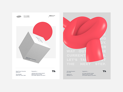 Conferences posters abstract branding geometric minimal nuclear poster scientific