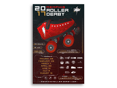 Memphis Roller Derby blades derby poster roller derby roller skate skates skating