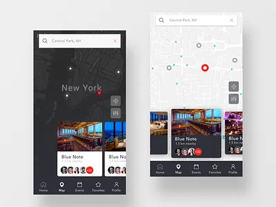 Map Design app dark design light map mobile ui ui design ux ux design web website