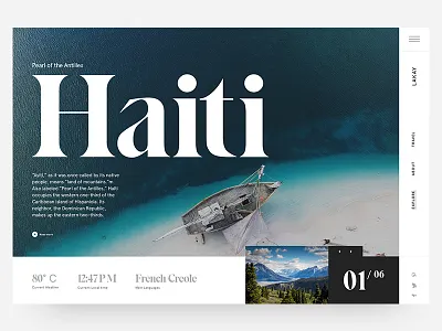 Travel Header beach design home island landing photo travel ui webdesign