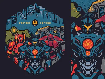 protect/defend design illustration merch movies pacific rim shirts