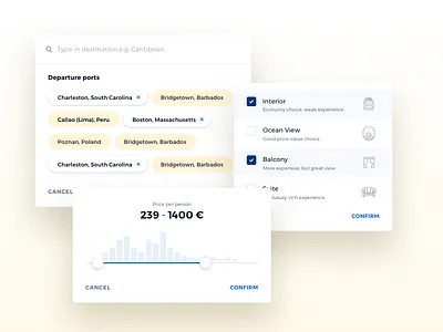 Offer List Filters bubbles checkbox cruise cruises destinations filters holiday holidaycheck price travel