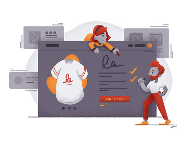 Compelling Product Copy Illustration character color design ecommerce illustration marketing web