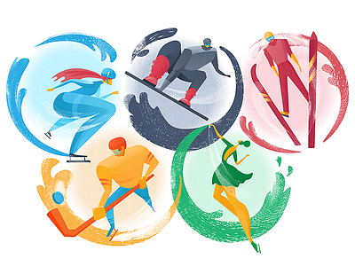 Winter Olympics Illustration athletes design digital art flat graphic design illustration illustrator olympics sports winter sports