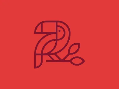 Summer Tucan bird icon iconography line pictogram season summer vector