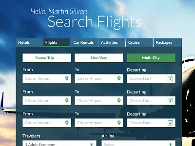 Multicity Booking Widget application booking conversion experience interactive mobile responsive search ui ux ux design