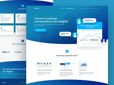 ScopeAi Webpage ai charts customers integrations landing learning machine page scopeai stats website