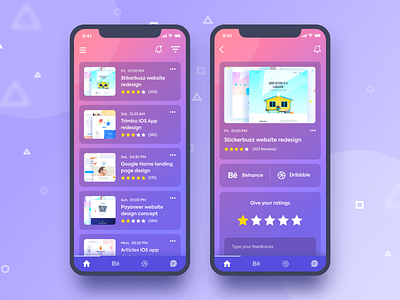 Listing & Single View .. app color creative design gmail google gradient social social ui trimbo ui ux