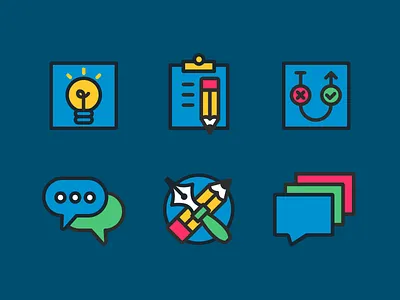 Icons blue icons set