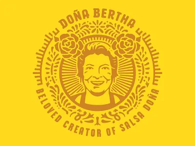 Doña Bertha Mural (Tacodeli) badge branding face illustration mexico mural taco type