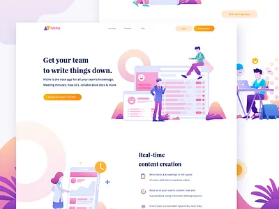 Niche Homepage apps business collaboration homepage icon illustration meeting people service team