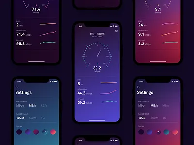 Internet Speed Test 2.0 app dark gradient internet ios ipad iphone settings simple speed test ui