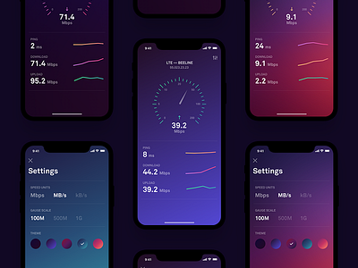 Internet Speed Test 2.0 app dark gradient internet ios ipad iphone settings simple speed test ui